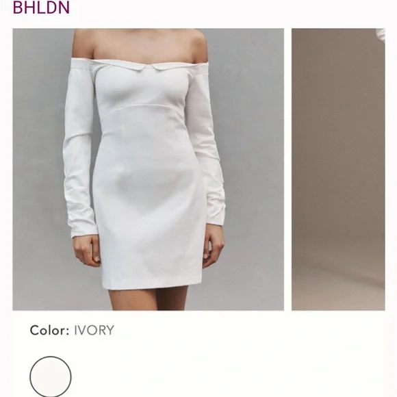 Anthropolgie BHLDN Gianna Off-Shoulder Ivory Dress - Picture 2 of 10